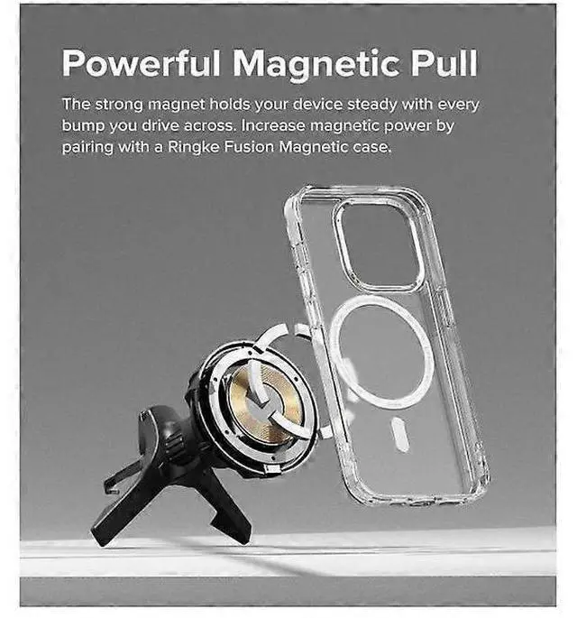 Alt view image 4 of 5 - Deuninker 15W Fast Wireless Car Charger & Magnetic Phone Mount with Cooling Fan, Black