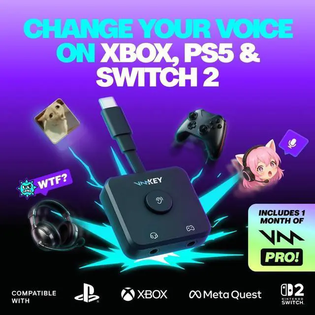 Alt view image 9 of 14 - Key - VMKey Real-Time AI Voice Changer and Soundboard for Gaming Consoles (Compatible with PS5, PS4, Xbox, SWITCH2)