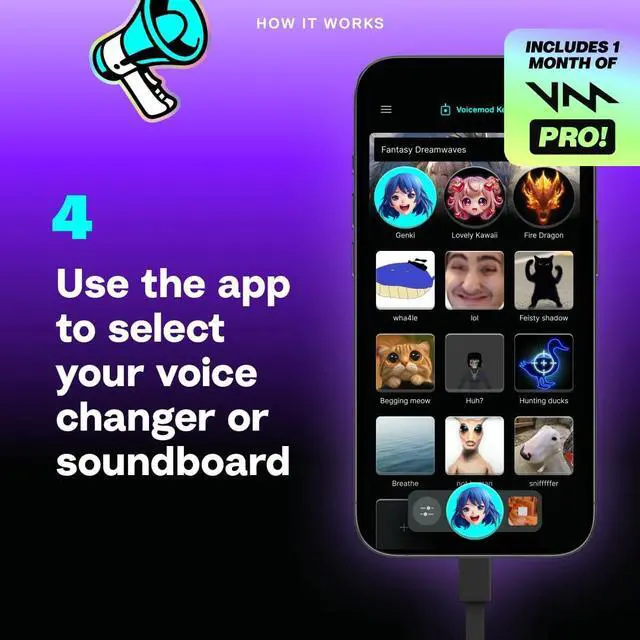 Alt view image 13 of 14 - Key - VMKey Real-Time AI Voice Changer and Soundboard for Gaming Consoles (Compatible with PS5, PS4, Xbox, SWITCH2)