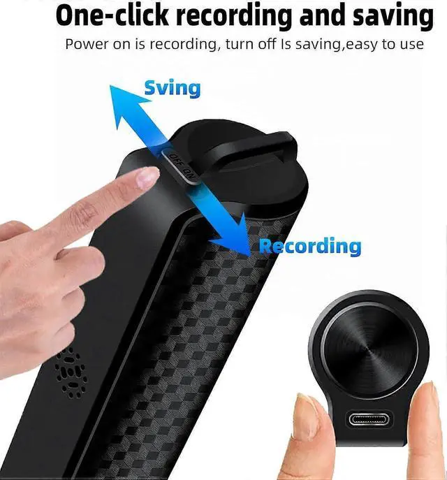 Alt view image 4 of 5 - Deuninker 128GB Magnetic Voice Activated Recorder with Playback, 600Hrs Continuous Recording, Noise Reduction