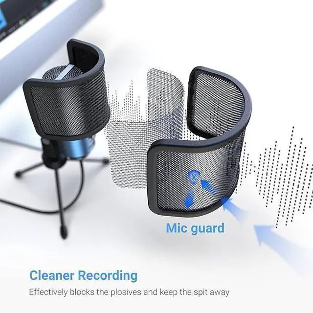 Alt view image 7 of 7 - Deuninker USB Gaming RGB Microphone with Mic Pop Filter Bundle, PC Streaming Microphone with 4 Polar Patterns, Mute, Pop Windscreen for Noise Reduction for Clear Recording, Podcast, Vocal (A8Plus+U1)
