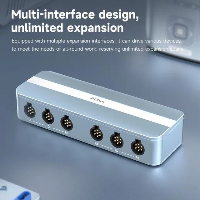 Alt view image 4 of 6 - AIXUN EB01 Docking Station Dual Channel Input 6-in-2 HUB Ports for Aixun Peripherals Expansion for iPhone Repair Docking