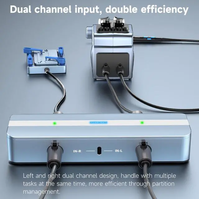 Alt view image 6 of 6 - AIXUN EB01 Docking Station Dual Channel Input 6-in-2 HUB Ports for Aixun Peripherals Expansion for iPhone Repair Docking