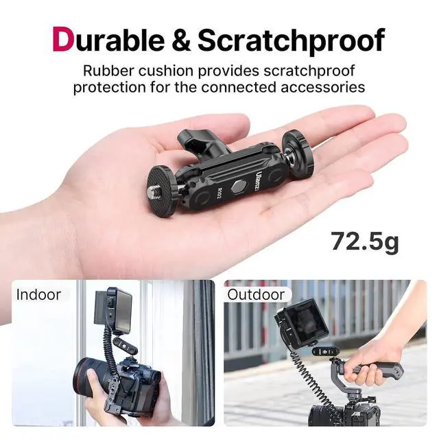 Alt view image 4 of 6 - Deuninker Magic Arm with Double Ballhead 1/4" Screw, Compatible with Universal Monitor Mount for Camera, Video Shooting Photography Accessories Microphone Fill Light Bracket