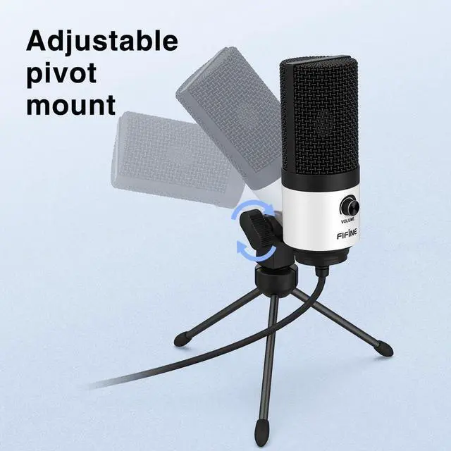 Alt view image 7 of 7 - Deuninker USB Podcast Microphone,PC Computer Recording Mic for Desktop Laptop,Studio Condenser Microphone with Volume Knob for Voice-Over, Vocals, Online Meeting, YouTube-K669W