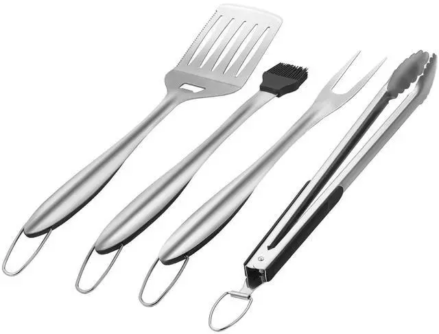 Alt view image 10 of 15 - VEVOR 4PCS Grilling Tool Set BBQ Grill Accessories Stainless Steel Barbecue Utensil