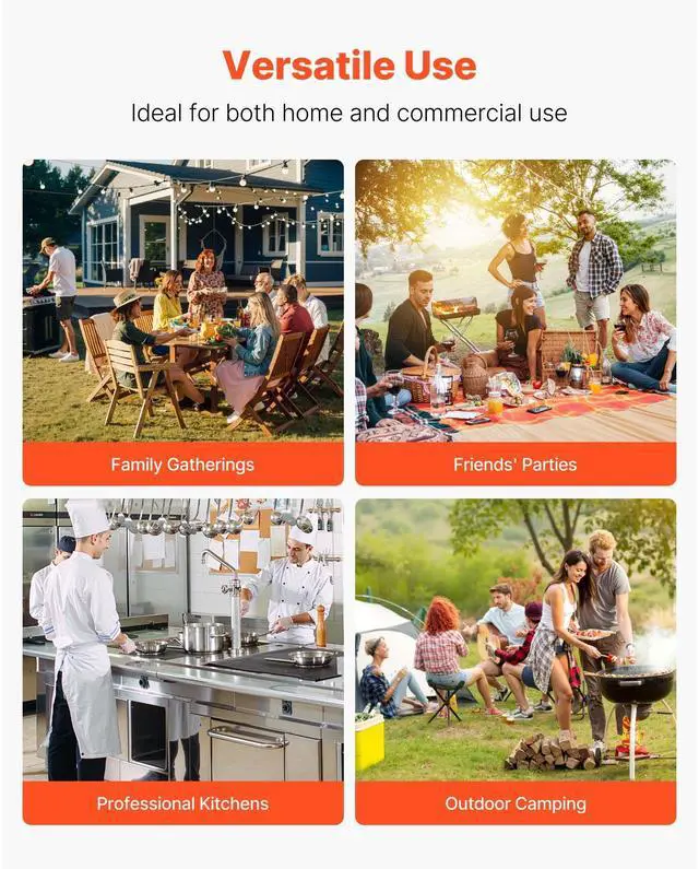 Alt view image 15 of 15 - VEVOR 4PCS Grilling Tool Set BBQ Grill Accessories Stainless Steel Barbecue Utensil