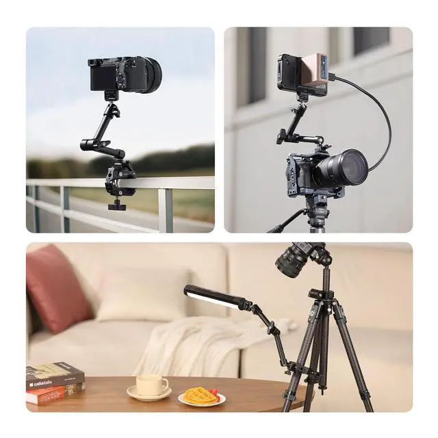 Alt view image 4 of 4 - Deuninker HD02 10'' Camera Super Clamp: Ultra-Portable Mount w 1/4", 3/8" & NATO for Camera, Monitor, Light (Fits 20-87mm)