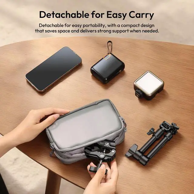 Alt view image 3 of 4 - Deuninker HD02 10'' Camera Super Clamp: Ultra-Portable Mount w 1/4", 3/8" & NATO for Camera, Monitor, Light (Fits 20-87mm)