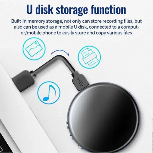 Alt view image 2 of 5 - Deuninker 64GB Voice Activated Recorder, HD Noise Reduction & HiFi MP3 Player for Meetings, Interviews (Black)