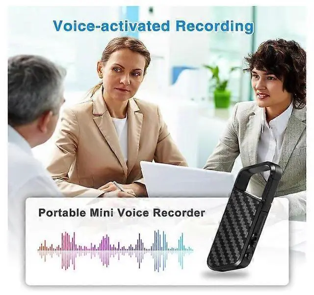 Alt view image 2 of 5 - Deuninker 128GB Voice Activated Recorder with Noise Reduction, USB Rechargeable MP3 Player Dictaphone for Lectures & Meetings (Black)