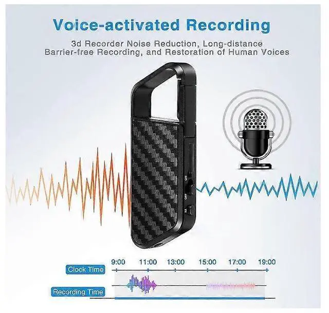 Alt view image 4 of 5 - Deuninker 128GB Voice Activated Recorder with Noise Reduction, USB Rechargeable MP3 Player Dictaphone for Lectures & Meetings (Black)
