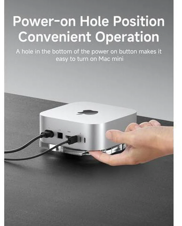 Alt view image 2 of 7 - Deuninker Mac mini M4 Stand, Transparent Acrylic Desktop Stand Dustproof Laptop Holder Cooling Heat Disspation Mount for Mac mini M4 Pro 2024