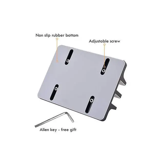 Alt view image 4 of 6 - Vertical Laptop Stand Desktop Aluminum MacBook Stand with Adjustable Dock Size Compatible with MacBook Notebooks Surface Chromebook and Gaming Laptops Double Slots Black