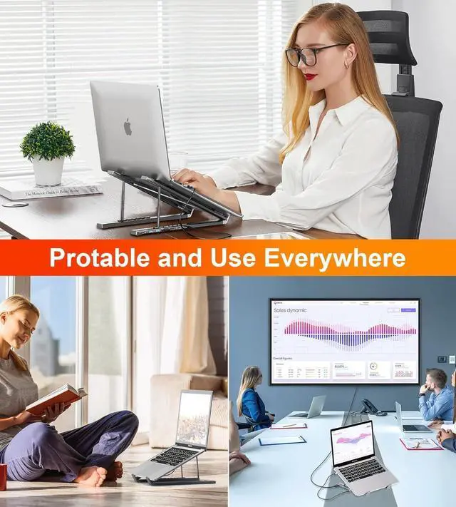 Alt view image 13 of 14 - USB C Laptop Docking Station Stand, USB C Dock Tablet Stand, 7 in 1 USB C Hub with 4K HDMI, 2 USB 3.1, PD 100W, Universal Docking Station for MacBook Pro/Air//HP/Surface/Lenovo, Plug and Play