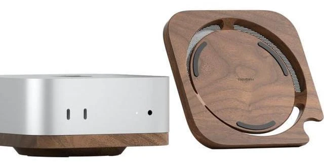 Main image of Deuninker Mac mini Stand, Black Walnut Desktop Stand Dustproof Laptop Holder Cooling Heat Disspation Mount for Mac mini M4 Pro 2024 (MMP04)