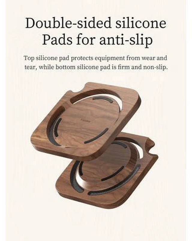 Alt view image 5 of 7 - Deuninker Mac mini Stand, Black Walnut Desktop Stand Dustproof Laptop Holder Cooling Heat Disspation Mount for Mac mini M4 Pro 2024 (MMP04)