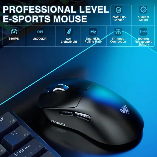 Alt view image 7 of 7 - AULA Wireless Keyboard and Mouse Combo, F87 Pro Mechanical Keyboard SC900 Pro Wireless Mouse