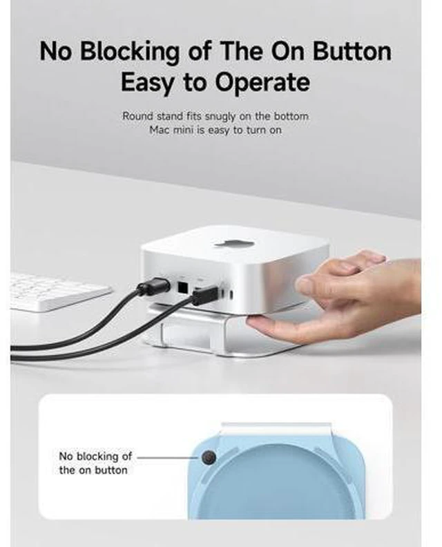 Alt view image 2 of 7 - Deuninker Mac mini M4 Stand Storage Holder Aluminum Dock Heat Dissipation Bracket Cooling Mount Accessories for Mac mini M4 Pro