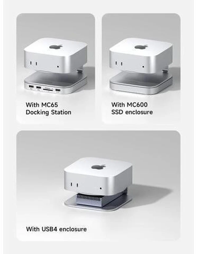 Alt view image 5 of 7 - Deuninker Mac mini M4 Stand Storage Holder Aluminum Dock Heat Dissipation Bracket Cooling Mount Accessories for Mac mini M4 Pro