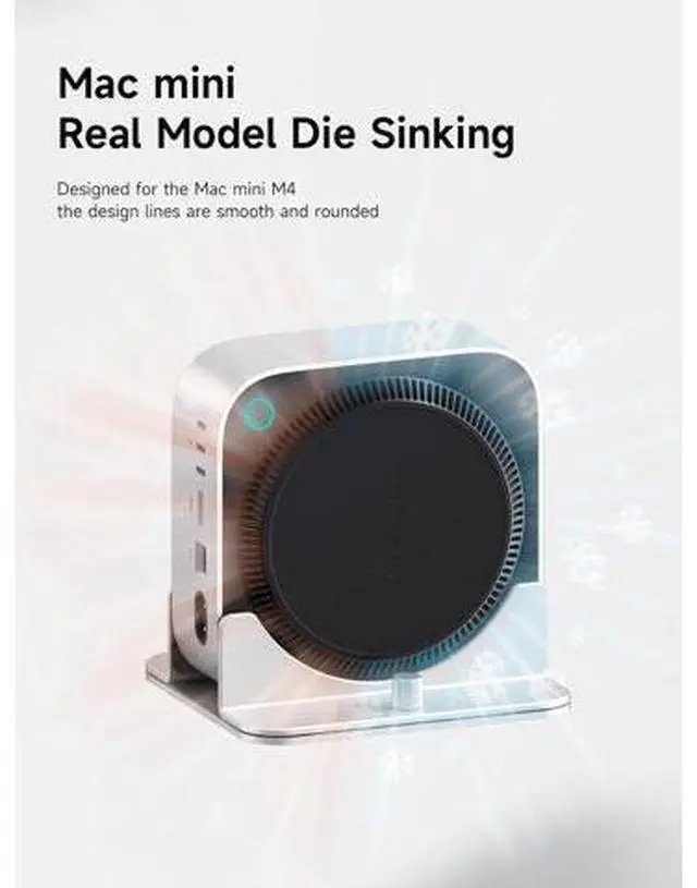 Alt view image 2 of 7 - Deuninker Vertical Stand for Mac mini M4, Aluminum Alloy Laptop Stand Anti-Slip Computer Holder Desktop Stand Compatible with M4 Chip Mac mini Pro