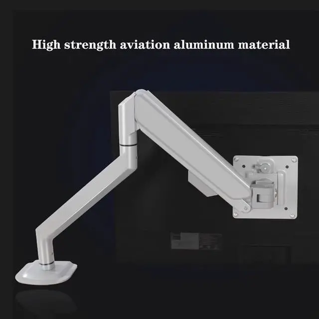 Alt view image 3 of 7 - Monitor Stand Single Monitor Arm, Gas Spring Single Monitor Mount up to 32" and 19.8 lbs, Adjustable Aluminum Monitor Arm Desk Mount with C-Clamp (Silver)
