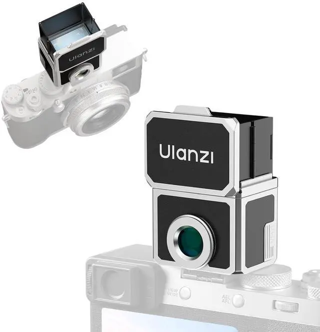 Main image of Deuninker VF01 28mm Optical Waist-Level Viewfinder w Switchable 35/50 Framelines, 3-Group High-Clarity Lens, Magnetic Flip Hood, Universal Cold Shoe Mount, Retro Aluminum & Leather Design(Silver)
