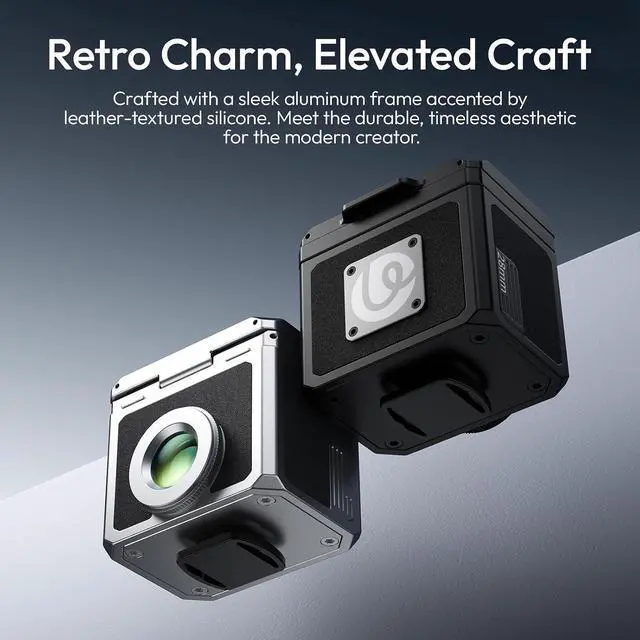 Alt view image 5 of 7 - Deuninker VF01 28mm Optical Waist-Level Viewfinder w Switchable 35/50 Framelines, 3-Group High-Clarity Lens, Magnetic Flip Hood, Universal Cold Shoe Mount, Retro Aluminum & Leather Design(Silver)