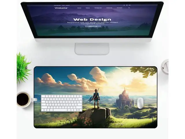 Alt view image 2 of 7 - Zelda XXL Gaming Mouse Pad Extra Large Extended Non Slip Mouse Pad - Keyboard and Mouse Desk Pad Anime Gaming Mouse Mat for Computer 31.5 x 15.7 in