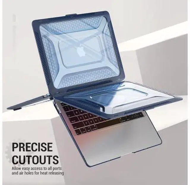 Alt view image 5 of 7 - Deuninker Case for MacBook Pro 14 inch, Shock-Absorbing Protection with Folding Stand &Mouse Pad Case for MacBook Pro 14 inch, Blue