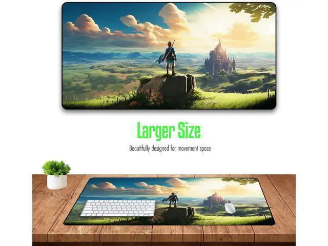 Alt view image 3 of 7 - Zelda XXL Gaming Mouse Pad Extra Large Extended Non Slip Mouse Pad - Keyboard and Mouse Desk Pad Anime Gaming Mouse Mat for Computer 31.5 x 15.7 in