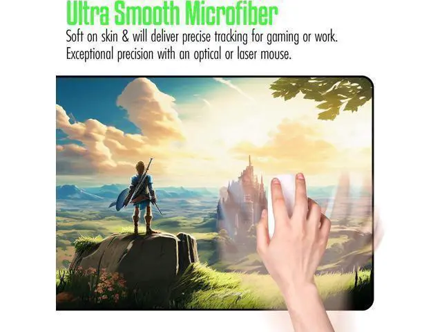 Alt view image 5 of 7 - Zelda XXL Gaming Mouse Pad Extra Large Extended Non Slip Mouse Pad - Keyboard and Mouse Desk Pad Anime Gaming Mouse Mat for Computer 31.5 x 15.7 in