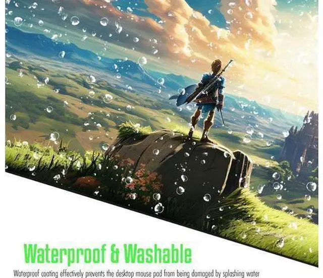 Alt view image 6 of 7 - Zelda XXL Gaming Mouse Pad Extra Large Extended Non Slip Mouse Pad - Keyboard and Mouse Desk Pad Anime Gaming Mouse Mat for Computer 31.5 x 15.7 in
