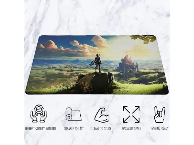 Alt view image 7 of 7 - Zelda XXL Gaming Mouse Pad Extra Large Extended Non Slip Mouse Pad - Keyboard and Mouse Desk Pad Anime Gaming Mouse Mat for Computer 31.5 x 15.7 in