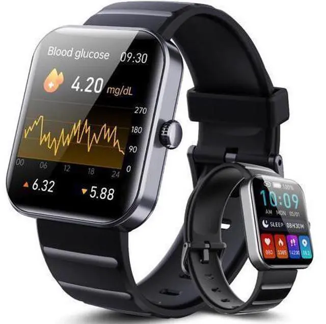 Main image of Smart Watch Blood Glucose, Smartwatch for Men Women Fitness Activity Tracker IP67 Waterproof, Heart Rate Sleep Monitor, Pedometer, Blood Sugar Oxygen Tracking Smart Watches for Android iOS, 2023