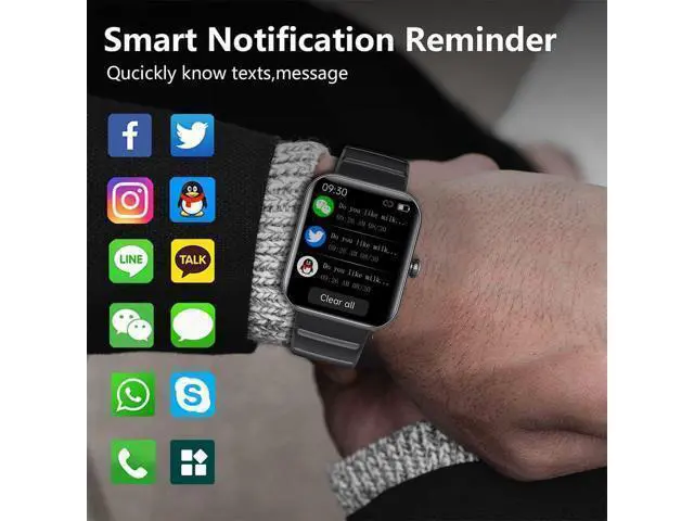 Alt view image 4 of 7 - Smart Watch Blood Glucose, Smartwatch for Men Women Fitness Activity Tracker IP67 Waterproof, Heart Rate Sleep Monitor, Pedometer, Blood Sugar Oxygen Tracking Smart Watches for Android iOS, 2023