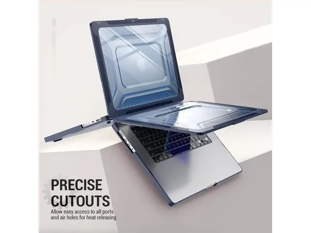 Alt view image 5 of 7 - Deuninker Case for MacBook Pro 16 inch, Shock-Absorbing Protection with Folding Stand &Mouse Pad Case for MacBook Pro 16 inch, Blue