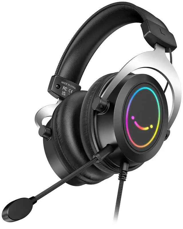 Main image of DeuninkerRGB Gaming Headsets,Comfortable Over-Ear Headphones with Microphone,Wired Audio Jack Connection,Leather Passive-Noise-Cancelling Earcups,for PC PS4 PS5 Xbox Gamer Ampligame H3