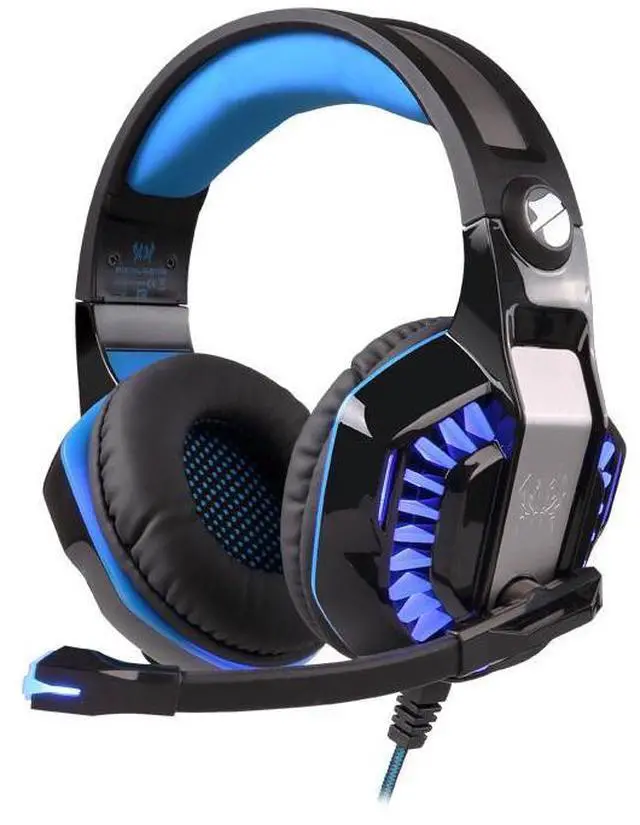 Main image of KOTION EACH G2000 High Quality 50mm Drive Wired Game Headset with Microphone for PC PC Headphones Stereo Bass LED Light and Noise Isolation - Black/Blue