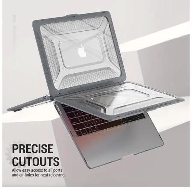 Alt view image 5 of 7 - Deuninker Case for MacBook Pro 14 inch, Shock-Absorbing Protection with Folding Stand &Mouse Pad Case for MacBook Pro 14 inch, Gray