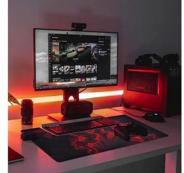 Alt view image 6 of 6 - Gaming Mouse Pad Red Large Mouse Pad 31.5×15.75In Large Gaming Mouse Pads Long Big Mouse Pad XL Mouse Mat with Non-Slip Base Extended Keyboard Mousepad Flame Pattern (Black Red)