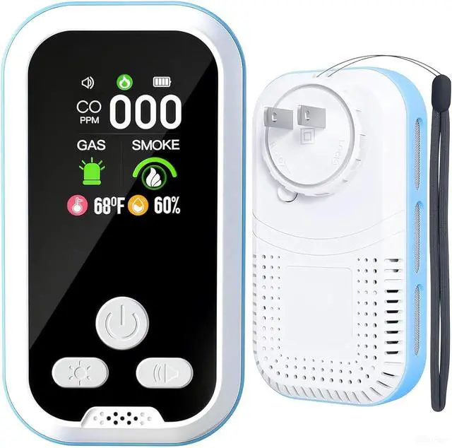 Alt view image 8 of 14 - 5 in1 Carbon Monoxide Detector Combo with HD Screen Monoxide Alarm, Detects CO, Natural Gas, Smoke, Temperature, and Humidity for Home, Apartment, Hotel, Camping RV Safety Gifts Idea