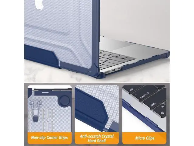 Alt view image 7 of 7 - Deuninker Case for MacBook Pro 16 inch, Shock-Absorbing Protection with Folding Stand &Mouse Pad Case for MacBook Pro 16 inch, Navyblue
