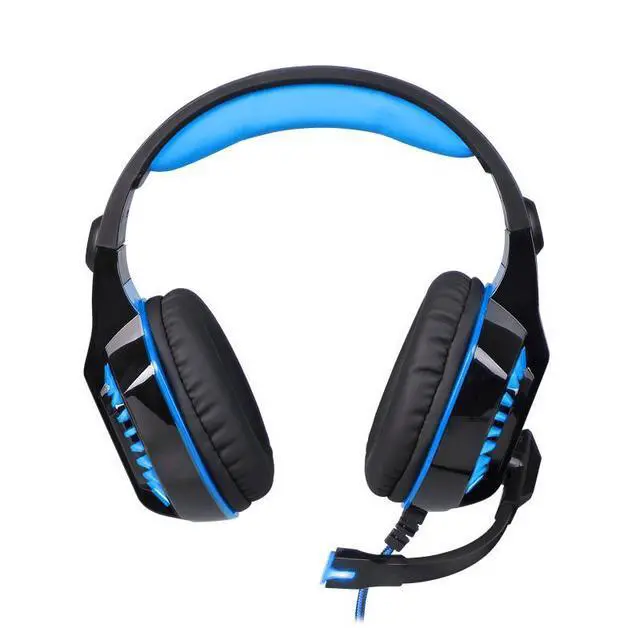 Alt view image 2 of 7 - KOTION EACH G2000 High Quality 50mm Drive Wired Game Headset with Microphone for PC PC Headphones Stereo Bass LED Light and Noise Isolation - Black/Blue