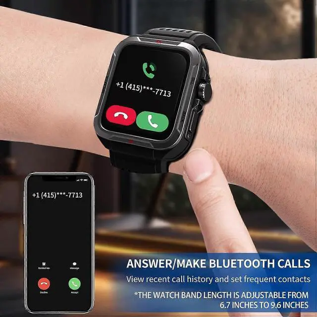 Alt view image 5 of 5 - Deuninker Smart Watch with Alexa, 1.8" Metal Frame, IP68 Waterproof, 100+ Sports Modes, Heart Rate & SpO2 Monitor