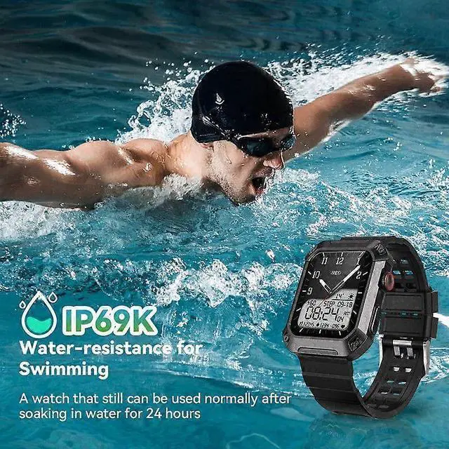 Alt view image 5 of 5 - Deuninker S2 Military Smart Watch: 1.82" Rugged, 5ATM Waterproof, 60-Day Battery for Android & iPhone