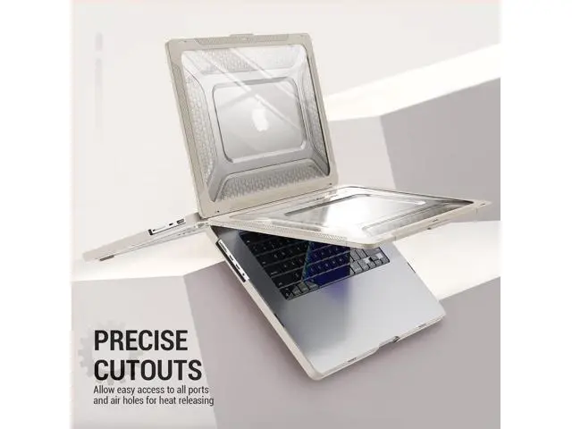 Alt view image 5 of 7 - Deuninker Case for MacBook Pro 16 inch, Shock-Absorbing Protection with Folding Stand &Mouse Pad Case for MacBook Pro 16 inch, Beige