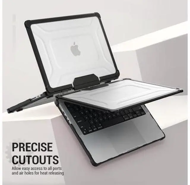 Alt view image 6 of 7 - Deuninker Case for MacBook Pro 14 inch, Shock-Absorbing Protection with Folding Stand &Mouse Pad Case for MacBook Pro 14 inch, HardBlack