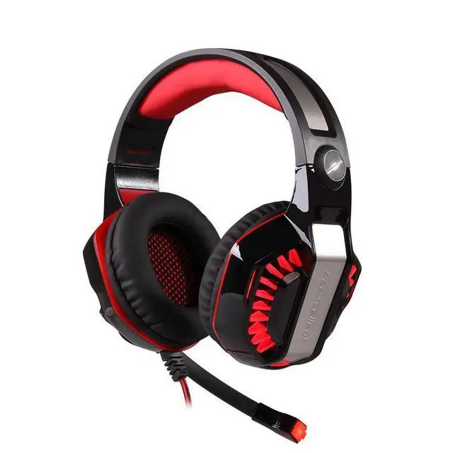 Alt view image 2 of 5 - KOTION EACH G2000 High Quality 50mm Drive Wired Game Headset with Microphone for PC PC Headphones Stereo Bass LED Light and Noise Isolation - Black/Red