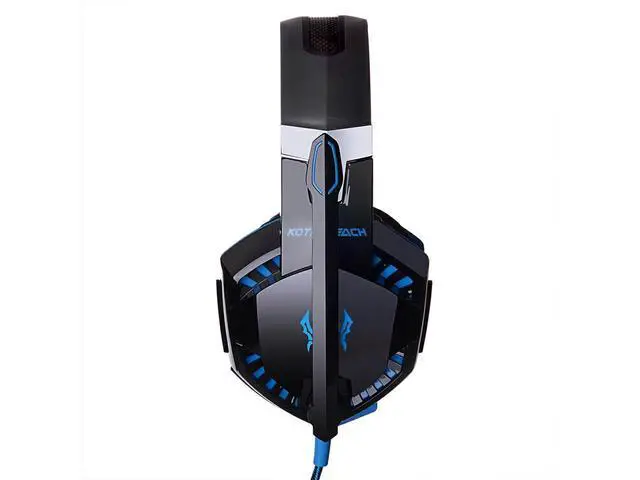 Alt view image 3 of 5 - KOTION EACH G2000 High Quality 50mm Drive Wired Game Headset with Microphone for PC PC Headphones Stereo Bass LED Light and Noise Isolation - Black/Blue